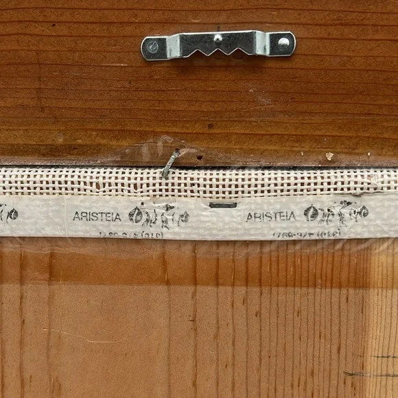 Signed Framed Crewel & Crossstitch Cottage/Garden Scene w/ American Flag - 15x12 - Picture 5 of 9